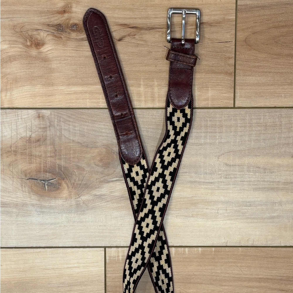 Leather Aztec Print Belt- 30” - Picture 2 of 7